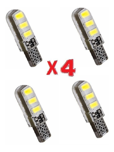 4 Cocuyo,bayoneta,bombillo Fijo Led T10 Colores Moto/carro U