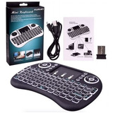 Mini Teclado Controle Sem Fio Para Smart Tv Tv Box Com Led