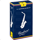 5 Palhetas P/sax Alto Tradicional Nº3 Original Vandoren