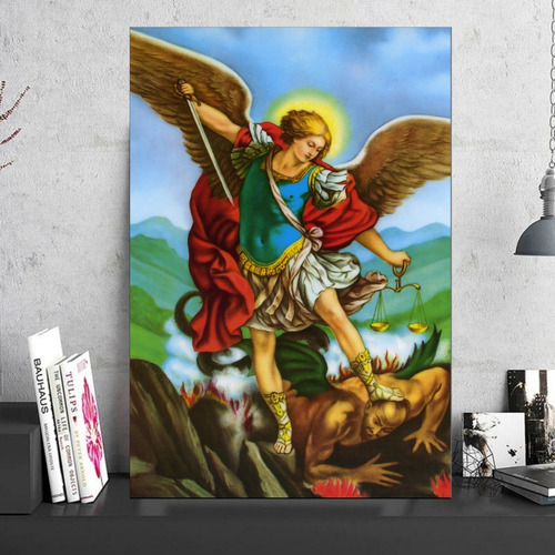 Cuadro Decorativo San Miguel Arcangel Arte Pared 40x60cm