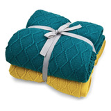 Knitted- Throw- Blanket- Set- Soft- Small Manta Para Silla 2