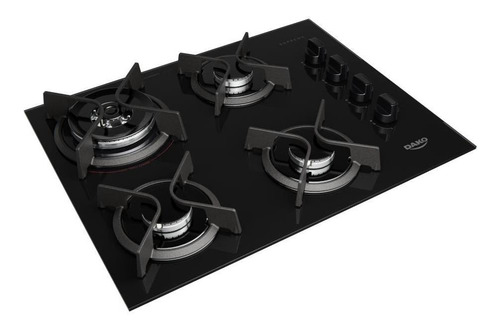 Cooktop 4 Bocas Dako Supreme A Gás Tripla Chama Bivolt Preto