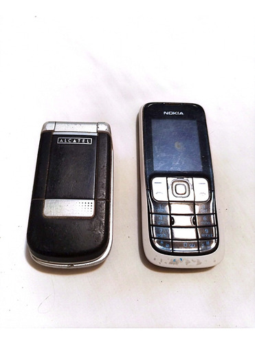 2 Celulares Nokia Alcatel Sin Batería Y Cargador No Se Empre