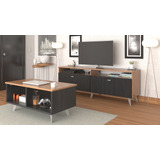 Mesa Tv Rack Nordico + Mesa Ratona De Centro 1.50 Moderno 