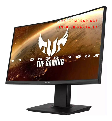 Monitor Asus Vg24vq Tuf Gaming Curvo 23.6 Color Negro