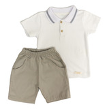 Conjunto Infantil Camisa Polo Curta Bermuda Menino Masculino