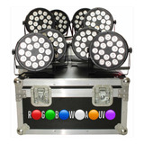 Case 8 Cañones Led 18 X 18 Watts 6en1 Rgb+w+a+uv Full Color