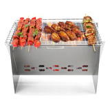 Estufa Camping Acero Inox Plegable Portátil Con Parrilla.h