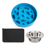 Plato Comida Perro Mascota Set Petpal Set Bebedero + Tapete