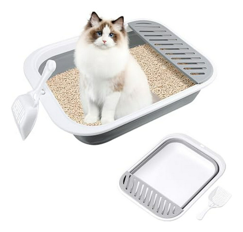 Caja De Arena Para Gatos Portátil, Plegable Y Resistente Al 