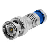 Conector Bnc Rgb De Compresion Snap Azul