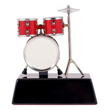 Red Drum Set Music Instrument Miniatura Réplica Stand ...