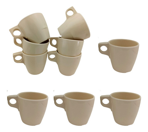 Taza Beige De Melamina Para Restaurante 227 Ml Caja 10  Pzas