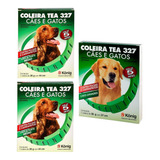 Kit (2) Coleiras Tea M + (1) Tea G Anti Pulga Carrapato Cães