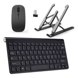 Kit Teclado E Mouse Slim S Fio + Sup. Para Notebook/ Tablet 