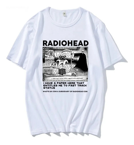 Camiseta Neutra De Algodón Con Estampado De Radiohead