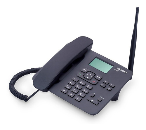 Telefone De Mesa Rural Dual Chip 2 Quadriband Aquario Preto