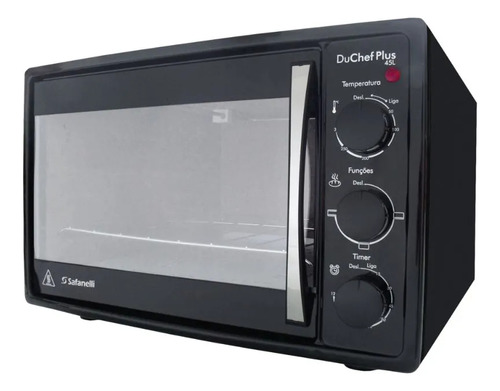 Forno Elétrico De Bancada Du Chef Preto 45l Safanelli