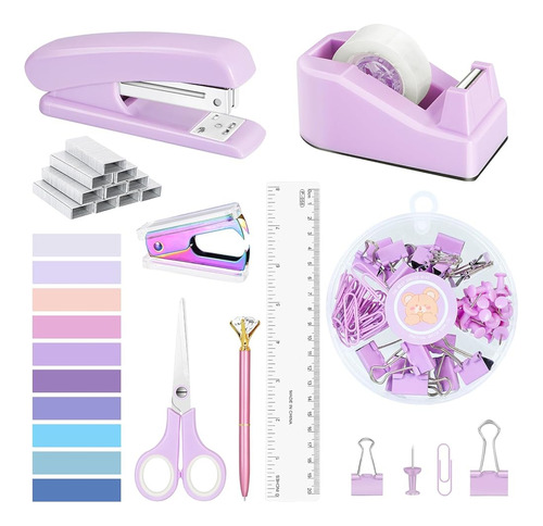 Juego De Suministros De Oficina Morado Kit De Accesorios De 