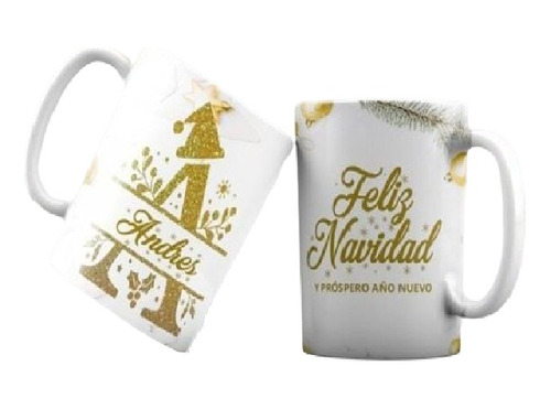 Taza Navideña  Personalizada Con Tu Nombre