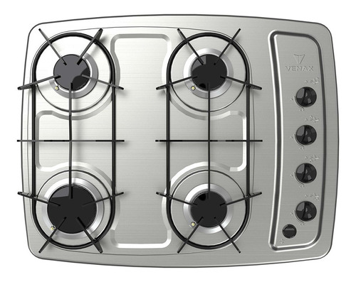 Fogão Inox Cooktop 4 Bocas Gás Acendimento Automático Venax