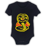 Pañalero Negro De Bebe Cobra Kai Logo