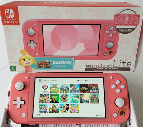 Nintendo Switch Lite Coral Edição Limitada / Desbl0-queado