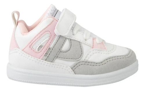 Tenis Casual Bota Contactel Panam Blanco/gris/rosa 1692 Niña