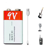 9v Usb Tipo C 650mah Bateria De Lítio Recarregável