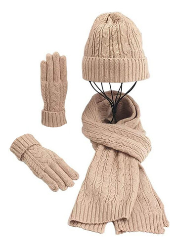 Conjunto De Gorro, Guantes, Bufanda, Gorro De Lana Cálido Pa