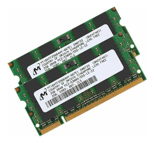 Memoria Para Ordenador Portátil Ram Micron 4gb 2x 2gb Pc2-53
