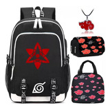 4pcs Naruto Student Mochila Lonchera Estuche Para Bolígraf