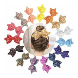 Pinzas - 15 Colors Big Bow Clips For Girls Glitter Hair Bows