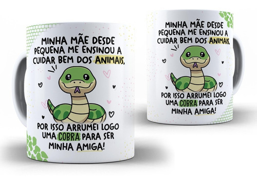 Caneca Amiga Presente Cobra Galinha Vaca Engraçada Bento Flo