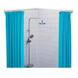 Barral Curvo 90 X 90 Cm Cortina De Baño Blanco Con Soportes