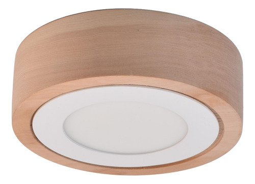 Panel Circular Led Kua 6w Madera Lenga Lustrada 