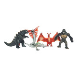Paquete Figuras Juguetes Godzilla Vs King Kong Monstruos