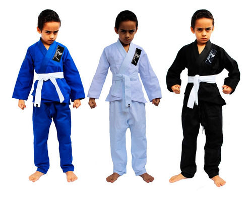 Kimono Infantil Trançado Leve Jiu Jitsu, Judo + Faixa 