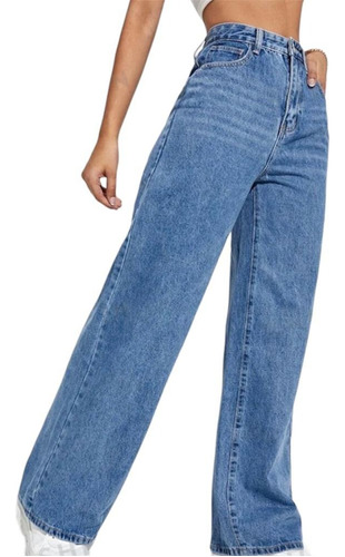 Pantalón De Jean Wide Leg Calce Premium Moda Mujer Tendencia