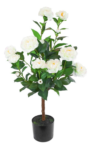 Planta Artificial Árbol De Rosas 80cm Calidad Premium