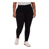 Calça Legging Fitness Academia Plus Size Preta Básica