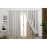 Cortina Gaze De Linho C\forro Blackout 4.00x2.30 Sala Quarto