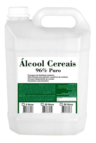 Cereais Alcool Hidratado Cerealcool 5 Litros