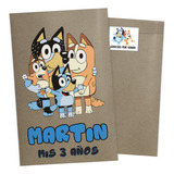 50 Bolsitas Golosineras Bluey Con Sticker Personalizadas 