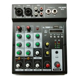 Ross M4u Mixer Consola 4 Canales Interfase Usb Bluetooth 