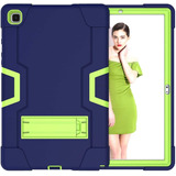 Funda Azul Con Verde Rudo Soporte Galaxy Tab A7 10.4 T500