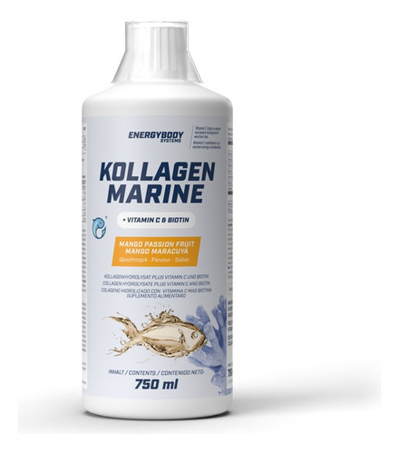 Kollagen Marine Líquido Colágeno Hidrolizado Patentado Mango/maracuyá