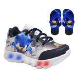 Tenis Masculino Infantil De Led Sonic Meninos Chinelo Barato