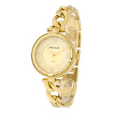 Relogio Seculus Feminino Social Dourado Luxo Elos Original