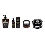 Kit Shampoo Aceite Barba Cepillo Cera Pelo Barberia Barbero